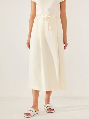 Loro Piana Lina Silk Crepe Midi Skirt 38